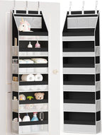 Criusia Over the Door Organizer, Heavy-Duty 6-Shelf Hanging Storage with 13 Mesh Pockets, 55lbs Capacity Behind the Door Stor