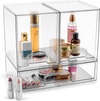 Sorbus Acrylic Storage Containers - 3 Pack, Stackable Storage Bins Set for Bathroom Organization - Clear Acrylic Drawer Organ