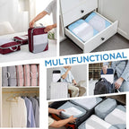 Compression Packing Cubes, 7 Set Packing Cubes for Travel Compression, Lightweight Compressible Package Organizer for Carry O