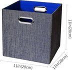 Posprica Storage Cubes,11×11 Foldable Storage Bins,Thick and Heavy duty Fabric Baskets - 4pcs,Blue