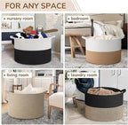 INDRESSME 115L Extra Large Storage Baskets for Organizing, Blanket Basket Living Room Dog Toy Bin, Wicker Storage Woven Laund