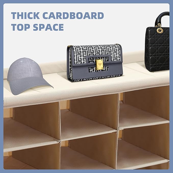 STORAGE MANIAC Stackable Shoe Cubby Organizer, Free Standing Shoe Cube Rack for Entryway, Bedroom, Apartment, Closet, 20-Cube