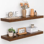 36 Inch Floating Shelves, 12" Deep Floating Shelf Wall Mounted, 36" Wall Shelves, Rustic Deep Bookshelf, Extra Deeper & Thick