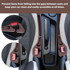 2pcs Car Seat Gap Filler, No Drop Guard Universal Gap Organizer Between Seat and Console Prevents Phone Keys Cards Falling (Brown)