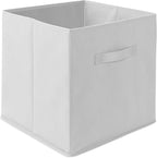 Casafield Set of 6 Collapsible Fabric Cube Storage Bins, White - 13" Foldable Cloth Baskets for Shelves, Cubby Organizers & M