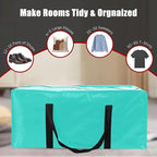 PANDA JOYS 12 Pack Extra Large Moving Bags with Zippers & Carrying Handles, Heavy-Duty Storage Tote for Space Saving Moving S