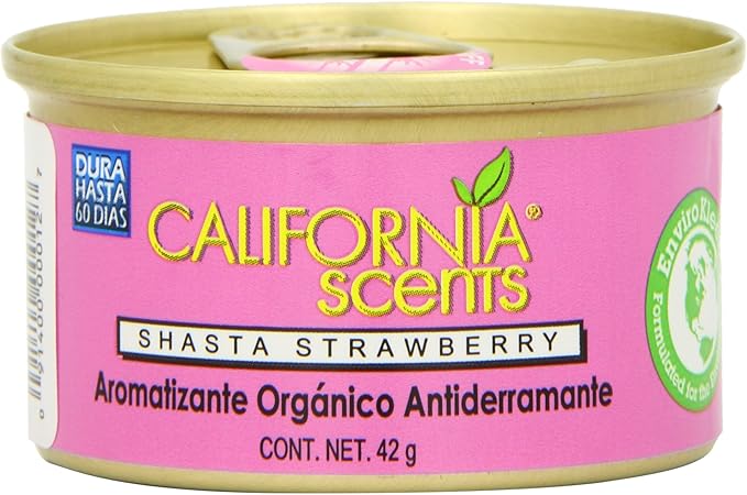 California Scents Spillproof Organic Air Freshener, Shasta Strawberry, 1.5 Ounce Canister (Pack of 4)