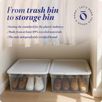 HOMZ 2-Pack Snaplock, Small Clear Plastic Storage Organizer Bins w/ Lids, 28 Quart, White - Stackable Container Boxes for Bed