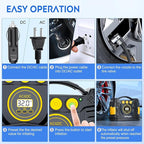 Nilight Tire Inflator Portable Air Compressor Dual Power for Car 12V DC and Home 110V AC Tires Pump Pressure Gauge Fast Inflate Auto Shutoff for Cars SUV Motorcycle Bicycle