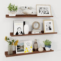 Axeman 36 Inch Floating Shelves | Walnut Picture Ledge Shelf Set of 3 | Rustic Wood Wall Shelves with Lip | 36" Walnut Pictur