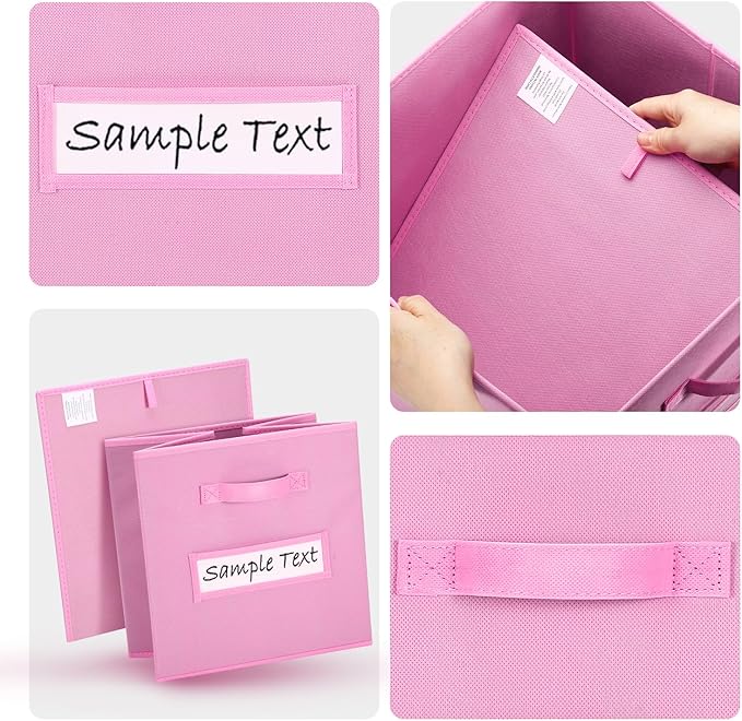 artsdi 13x13 storage cube bins (Set of 10) Foldable Fabric storage cubes with 10 Labels Window Cards & a Pen,13 inch cube sto