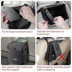 Ryhpez Car Trash Can with Lid - Leakproof Garbage Bin Car Organizer Bag, Foldable Vehicle Trash Bin with Structure Support, Automotive Truck Accessories for Women & Men (2 Gallon/7.5L)