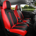 FREESOO Car Seat Covers Full Set, Black Red Waterproof Car Seat Cover, Leather Seat Covers for Trucks, Luxury Car Seat Covers