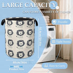 Cute Lion Laundry Basket Collapsible Laundry Hamper Clothes Toy Storage Bin for Bathroom Bedroom Room Decor 16" X 20.8"