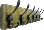 Dseap Coat Rack Wall Mounted - 24" Long 6 Tri Hooks, Heavy Duty Wooden Wall Coat Hanger Coat Hook for Clothes Hat Jacket Clot