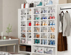 SIMPDIY Shoe Organizer, 12 Pack Shoe Storage Shoe Organizer for Closet, Shoe Boxes Clear Plastic Stackable Shoe Storage Boxes