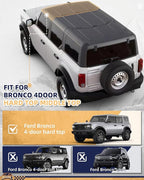 Hard Top Storage Bag fit for Fit for 2021-2026 Ford Bronco 4-Door and 2-Door Front Top