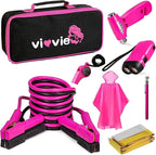 Roadside Emergency Car Kit for Vehicles, Car Safety Kit with Jumper Cables, Safety Hammer, Pink Car Accessories Road Trip Ess