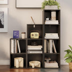 Book Shelf, 4-Tier Bookcase, Wooden Open Cube Storage Organize, 9.3 x 11.8 x 41.7 inches Bookshelf for Living Room, Bedroom, 
