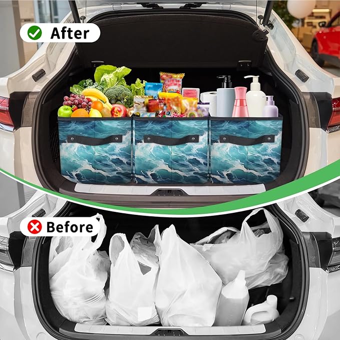 Reusable Grocery Bags Heavy Duty Shopping Bags Foldable Large Tote Bags with Long Handles & Hard Bottom