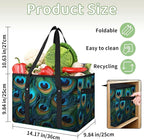 Reusable Grocery Bags Heavy Duty Shopping Bags Foldable Large Tote Bags with Long Handles & Hard Bottom