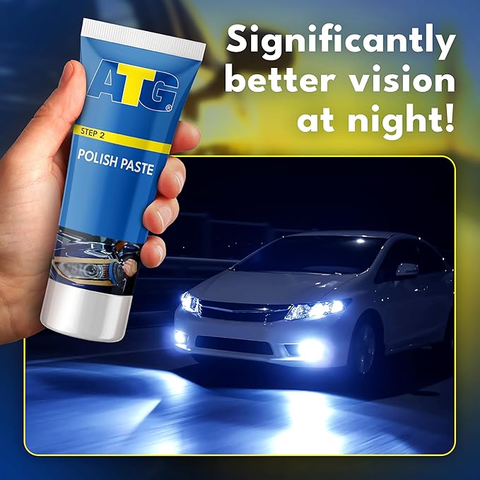 ATG Headlight restoration Kit - Universal Car headlight cleaner and restorer Kit - Headlight restorer kit for plastic car hea