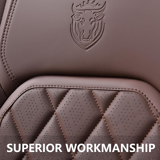 Coverado Car Seat Covers Full Set, Luxury Faux Leather Waterproof Seat Cover, Front and Back Car Seat Protector, Universal 5 
