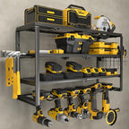 YYR 4 Layer Power Tool Organizer Wall Mount, Cordless Drill Hanger Storage Rack, Battery Tools Holder with Charging Station S