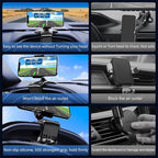 360 Degree Rotation Dashboard Cell Phone Holder for Car Clip Mount Stand Suitable for 4 to 7 inch Smartphones (Black)