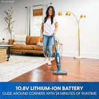 Vacmaster Portable 10.8V 2-in-1 Cordless Stick Lightweight Vacuum Cleaner with 2-Speed Power Control and LED Headlight for Ha
