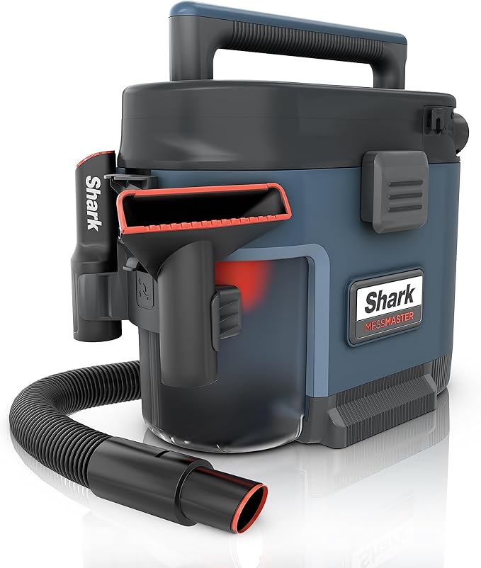 Shark VS101 MessMaster Portable Wet Dry Vacuum, 1 Gallon Capacity, Corded, Perfect for Pets & Cars, AnyBag Tech, Self-Cleanin