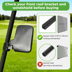 10L0L Golf Cart Mirror Universal for Yamaha, Club Car, EZGO, No Drilling Extra Large Side Rear View with Blind Spot Mirror Folding Adjustable 180 Degree