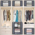 Fab totes 24 Gallons Clothes Storage, Foldable Thick Fabric Blanket Storage Bags, Containers for Organizing Bedroom, Closet, 
