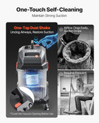 VEVOR Commercial Shop Vac, 11 Gallon Wet Dry Shop Vacuum, 5.5 Peak HP Portable with One-Button Self-Cleaning, 1350W Input, 1.