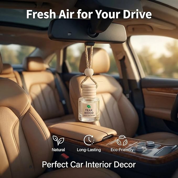 Vietora EudLuxury Car Air Freshener 4-Pack, Hanging Essential Oil Car Diffuser for Rearview Mirror, Long Lasting Aesthetic Au