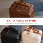 Genuine Leather Luggage Tag with Privacy Flap Set for Men Women Travel Easy with Suitcase Tags Identifiers (Brown, 2 Pack)