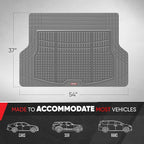 Motor Trend FlexTough Advanced Gray Rubber Car Floor Mats with Cargo Liner Full Set - Front & Rear Combo Trim to Fit Floor Mats for Cars Van SUV, All Weather Automotive Floor Liners