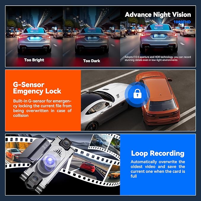 4K DashCam for Cars,4 Channel Car Dash Cam Front and Rear Inside with Voice Control,5G WiFi GPS, Night Vision, G Sensor, WDR,