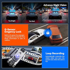 4K DashCam for Cars,4 Channel Car Dash Cam Front and Rear Inside with Voice Control,5G WiFi GPS, Night Vision, G Sensor, WDR,