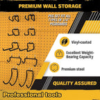 ELEAD 12-Piece Pegboard Hooks with Extension Straps, Heavy Duty Organizer Pegboard Accessories Fit for 1/4" Pegboard, Peg Boa