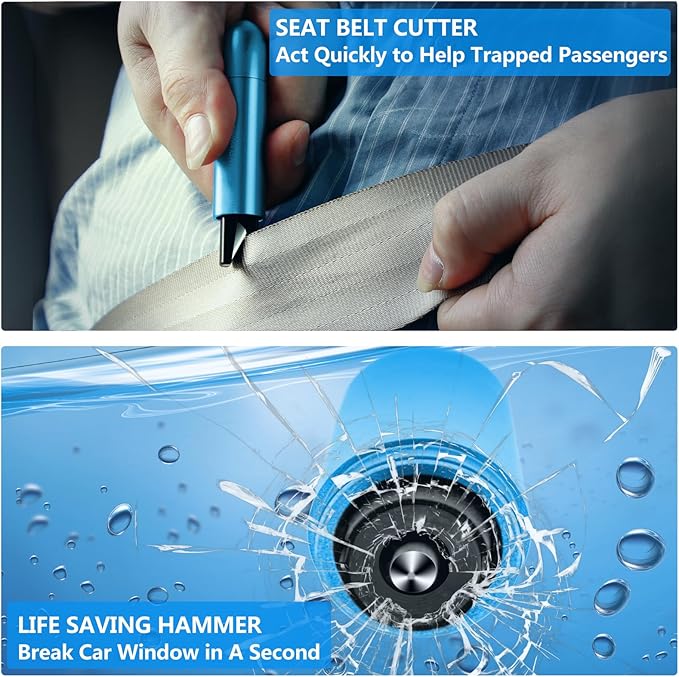 Car Safety Hammer Window Breaker and Seat Belt Cutter, Multi-Function Car Emergency Escape Tool Life-Saving Emergency Artifac