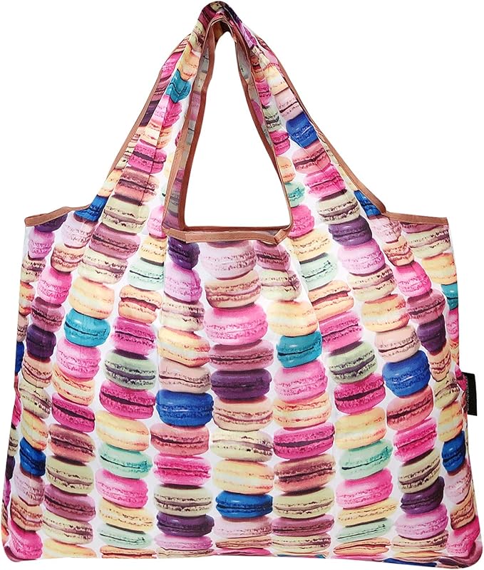 allydrew Large Foldable Tote Nylon Reusable Grocery Bags, 5 Pack