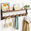 Oraich Wall Hooks with Shelf, 28.7 Inch Coat Rack Wall Mount with Hook for Coat Backpack Key Clothes Hanger, Wall Floating Sh