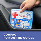 BAND-AID Brand Travel Ready Portable Emergency First Aid Kit for Minor Wound Care, Perfect for Home, Car, Travel, Camping Ess