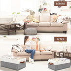 3 Pack Large Capacity Storage Bins Closet Organizer for Shelves, Fabric Closet Storage Baskets Boxes with Leather Handles for