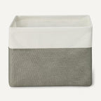 Amazon Basics Collapsible Storage Bins with Faux Leather Handles, Foldable Organizing Containers for Closet, Charcoal, Large,