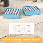 Joyoldelf Sock Organizer Drawer Organizer - 2 Packs Underwear Organizer, 24 Cells Collapsible Closet Organizers and Storage S
