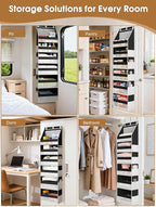 Criusia Over the Door Organizer, Heavy-Duty 6-Shelf Hanging Storage with 13 Mesh Pockets, 55lbs Capacity Behind the Door Stor