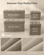 SONGMICS MAZIE Collection - 43 Inches Folding Storage Ottoman Bench, Ottoman Foot Rest, End of Bed Bench, Storage Chest, Load