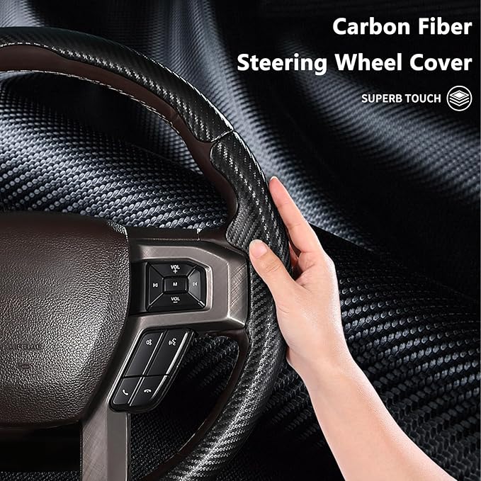 Steering Wheel Cover for Ford F150 2015-2020/ F250 2017-2022/ F350 2017-2022/ F450 2017-2022/ F550 2017-2022/ Ford Expedition 2018-2021 Steering Wheel Protector for Ford Steering Wheel Accessories